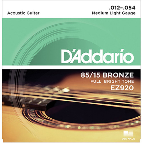 Daddario EZ920 85/15 Bronze, Medium Light, 12-54